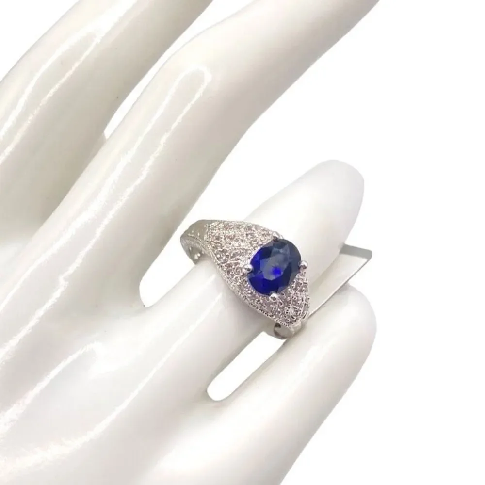 New Women’s Silver September birthstone ring size 7 - Picture 3 of 4